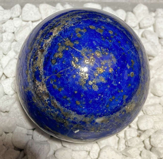 Lapislazuli Kugel 55mm - Handschmeichler - Auflagestein - Massagestein - 266g, poliert #6533