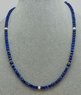 Lapislazu - Lapis Lazuli Edelstein Kette - Collier - Edelsteinkette - 925er Silber #6002