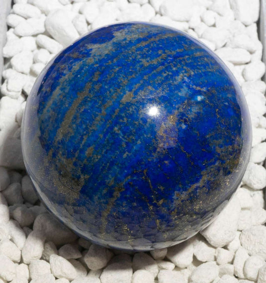 Lapislazuli Kugel 65mm - Handschmeichler - Auflagestein - Massagestein - 467g, poliert #6532