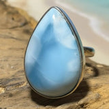 Larimar Ring aus 925er Silber Schmuck - Silberring - Größe variabel - #6459