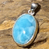 Larimar Schmuck Ketten Edelstein Anhänger - Atlantisstein - 925er Silber #2806
