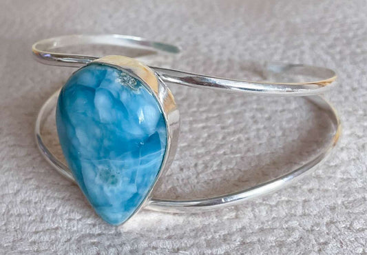 Larimar Edelstein Armband - Armspange 925er Silber Schmuck - Atlantisstein #6997