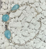 Larimar Silberarmband Edelstein Armband - Schmuck - Silber 925er - Atlantisstein #6772