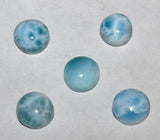 5 x Larimar Cabochon 10mm Trommelstein Edelstein - A Qualität #6438