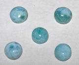 5 x Larimar Cabochon 10mm Trommelstein Edelstein - A Qualität #6435