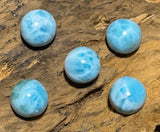 5 x Larimar Cabochon 10mm Trommelstein Edelstein - A Qualität #6726