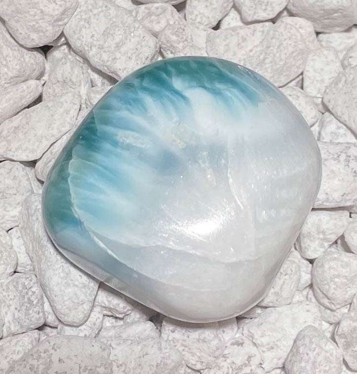 Larimar Handschmeichler - Auflagestein - Trommelstein Edelstein - A Qualität #6364