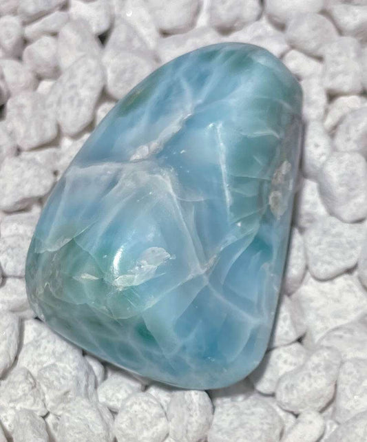 Larimar Handschmeichler - Auflagestein - Trommelstein Edelstein - A Qualität #6363