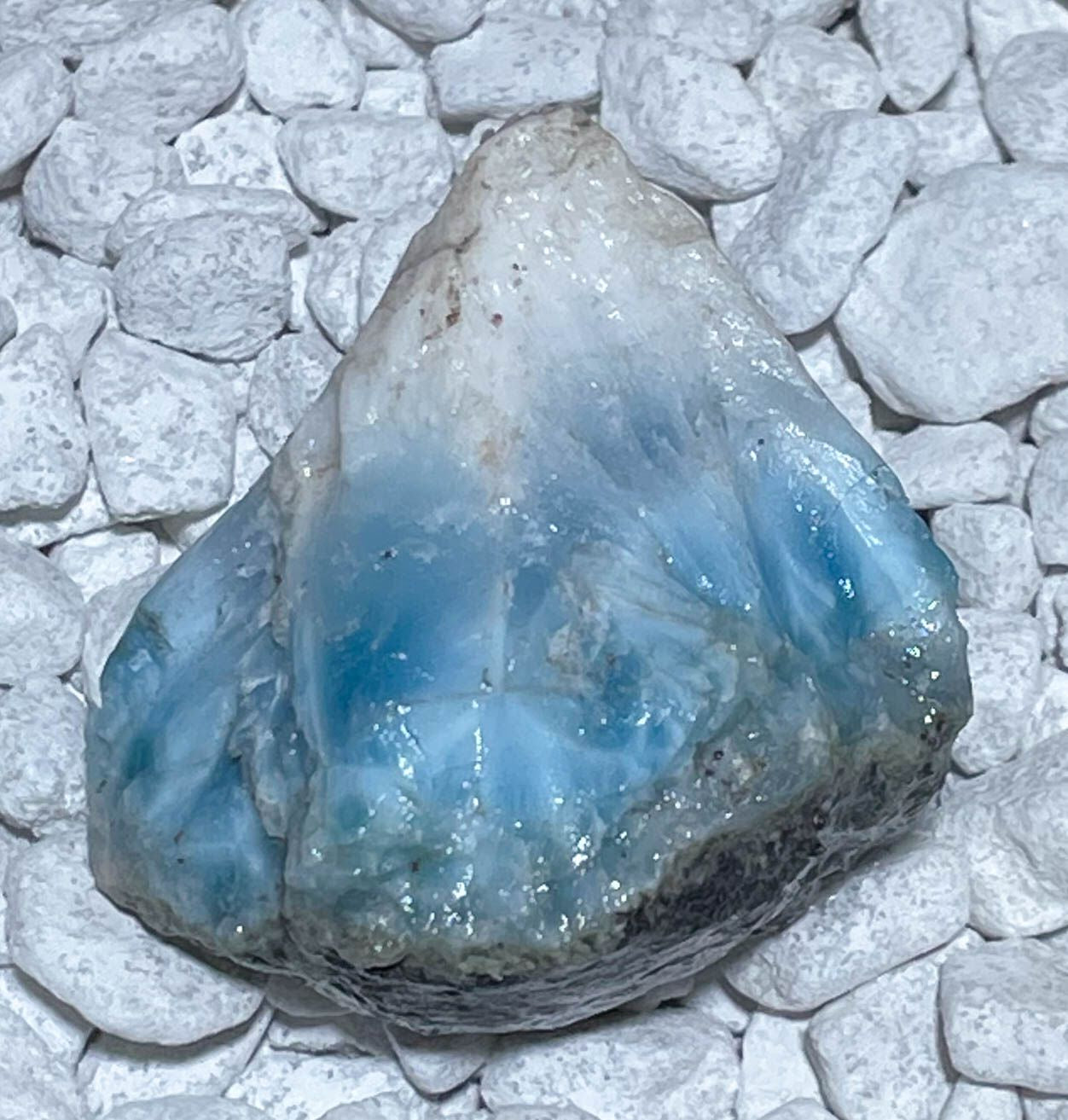 TOP Larimar Rohstein - Handschmeichler - Trommelstein Edelstein - Mineralien - A Qualität #6933
