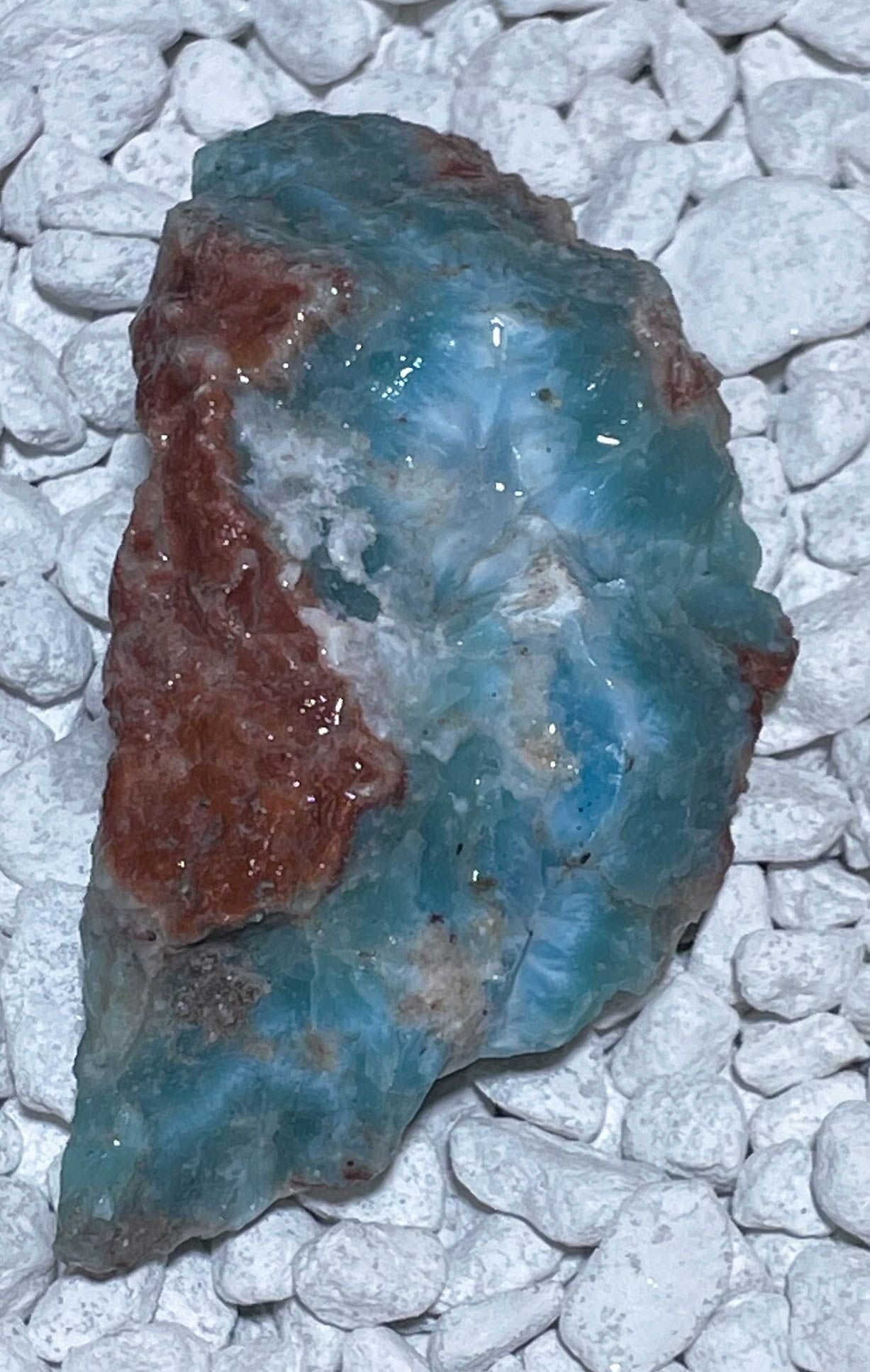 TOP Larimar Rohstein - Handschmeichler - Trommelstein Edelstein - Mineralien - A Qualität #6935