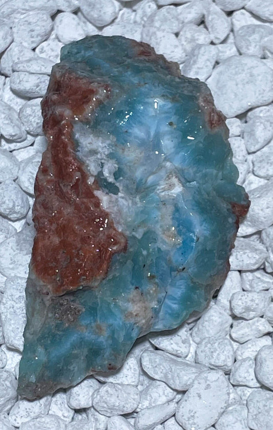 TOP Larimar Rohstein - Handschmeichler - Trommelstein Edelstein - Mineralien - A Qualität #6935