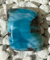 Larimar Trommelstein Schmuck Anhänger Atlantisstein - Edelstein A Qualität #6651