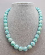 Larimar - Edelstein Kette - Collier - Edelsteinkette - 925er Silber #6478