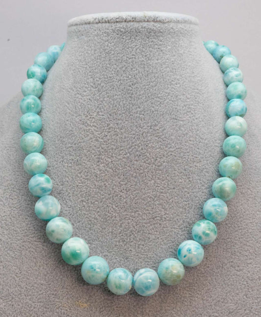 Larimar - Edelstein Kette - Collier - Edelsteinkette - 925er Silber #6478
