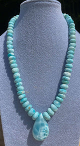 Larimar - Collar de piedras preciosas - Collar - Cadena de piedras preciosas - Plata 925 #6487