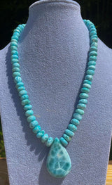 Larimar - Collar de piedras preciosas - Collar - Collar de piedras preciosas - Plata 925 #6489