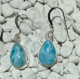 edle Ohrhänger aus Larimar - Edelstein - Ohrringe - A Qualität - 925er Silber Schmuck #6688