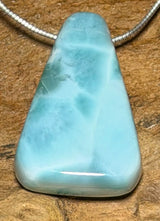 Larimar Tumbled Stone Necklace Pendant Atlantis Stone - Gemstone Jewelry - A Quality #5054