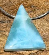 Colgante de joya de piedra rodada de larimar, piedra atlántica - Gema de calidad A #6655