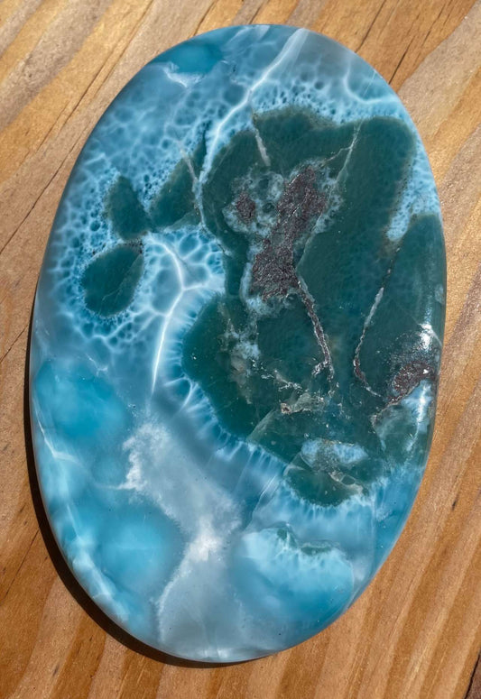 XXL Larimar Handschmeichler - Seifenstein - Auflagestein - Trommelstein Edelstein - A Qualität #6342