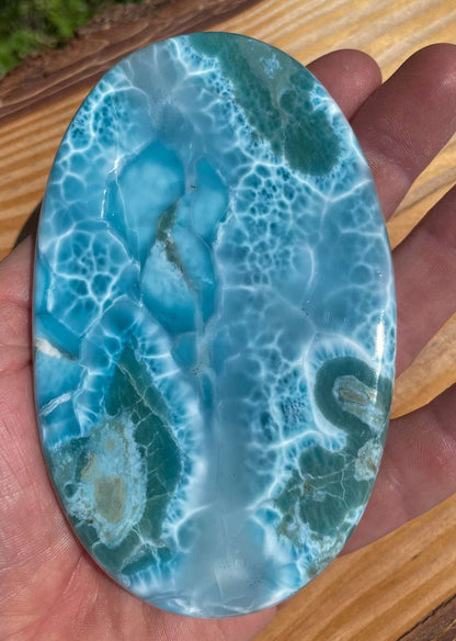 XXL Larimar Handschmeichler - Seifenstein - Auflagestein - Trommelstein Edelstein - A Qualität #6342