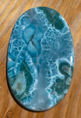 XXL Larimar Handschmeichler - Seifenstein - Auflagestein - Trommelstein Edelstein - A Qualität #6342