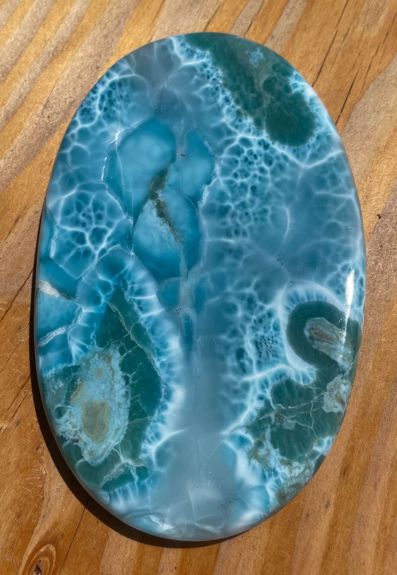 XXL Larimar Handschmeichler - Seifenstein - Auflagestein - Trommelstein Edelstein - A Qualität #6342
