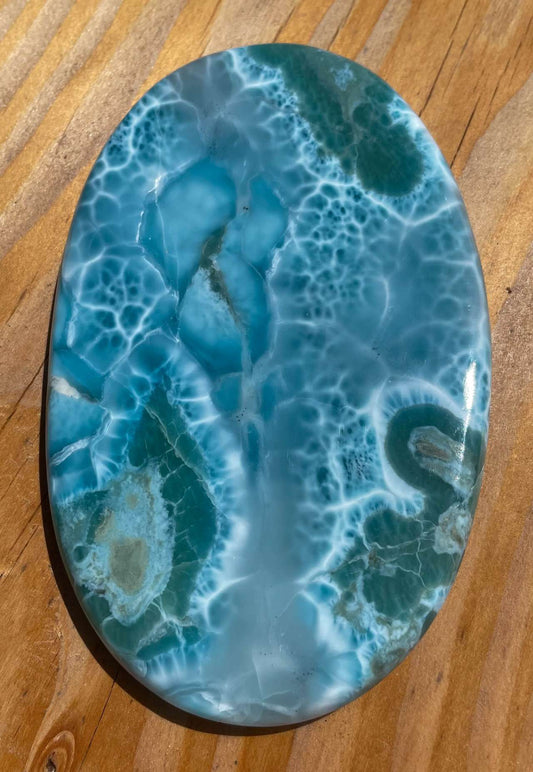 XXL Larimar Handschmeichler - Seifenstein - Auflagestein - Trommelstein Edelstein - A Qualität #6342