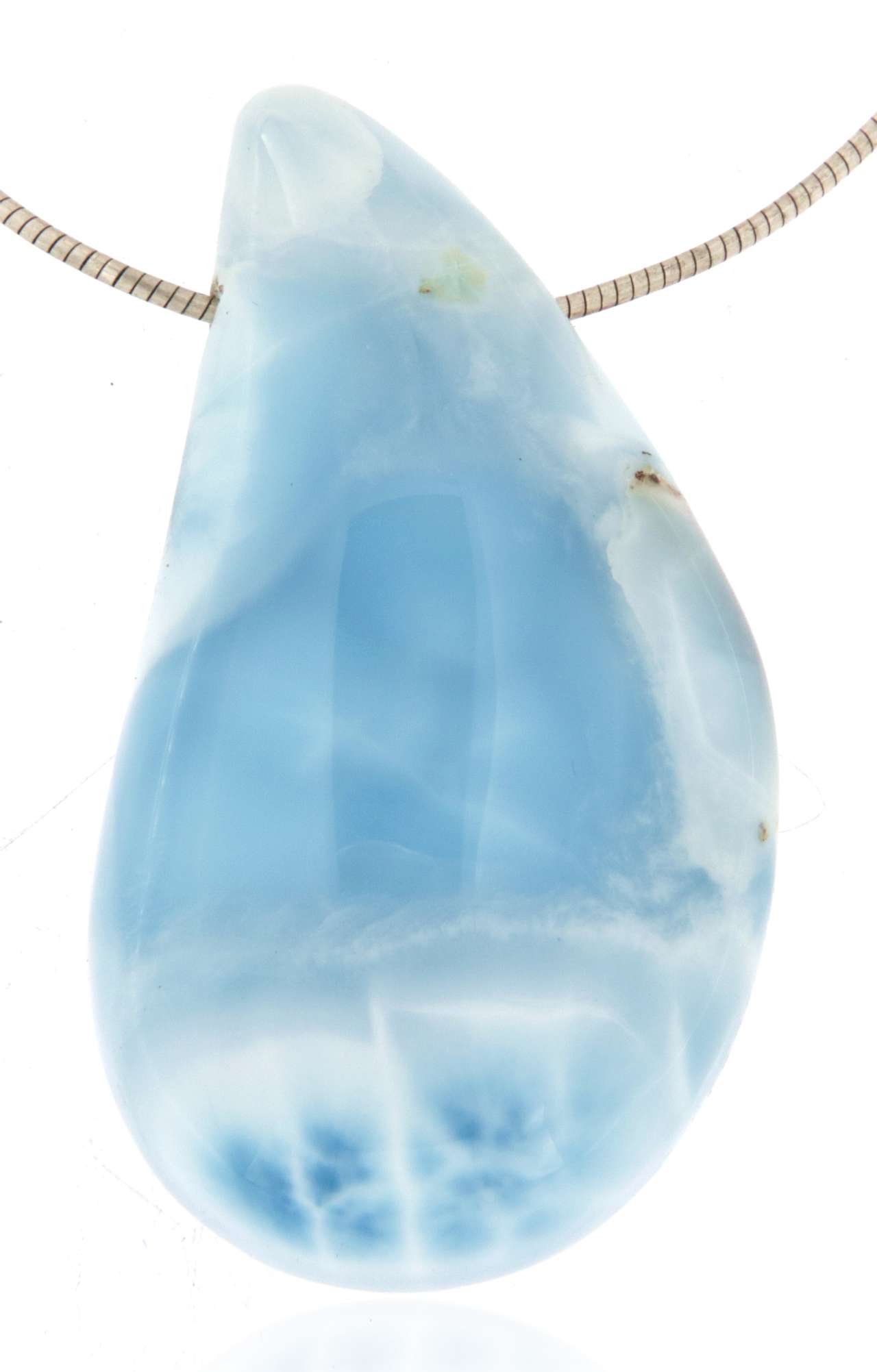 Larimar Trommelstein Edelstein Schmuck Anhänger - A Qualität #6387