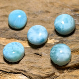 5 x Larimar Cabochon 10mm Trommelstein Edelstein - A Qualität #6726