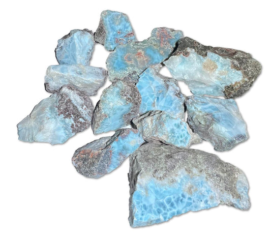 Larimar Rohsteine - 750g - Handschmeichler - Trommelstein Edelstein - Mineralien - A Qualität #6522