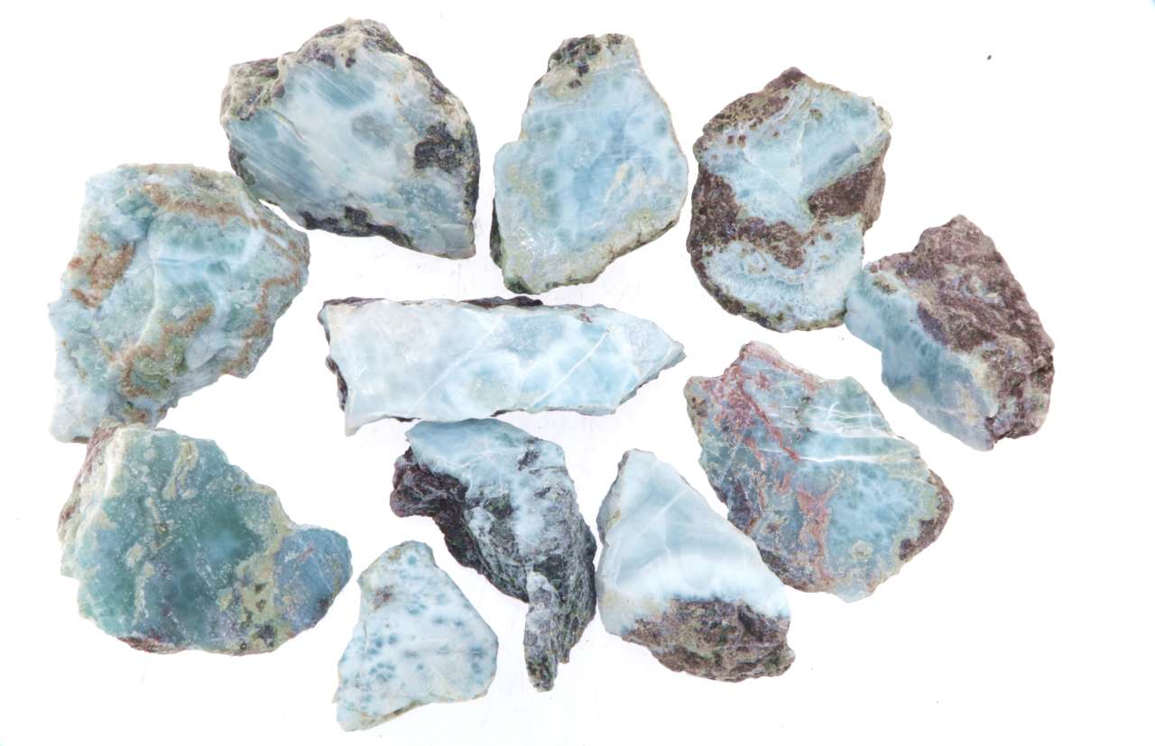 Larimar Rohsteine - 750g - Handschmeichler - Trommelstein Edelstein - Mineralien - A Qualität #6689