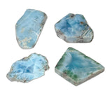 4 x Larimar Scheibe - Slabs - Handschmeichler - Auflagestein - Trommelstein Edelstein - A Qualität #6348