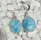 edle Ohrhänger aus Larimar - Edelstein - Ohrringe - A Qualität - 925er Silber Schmuck #6952