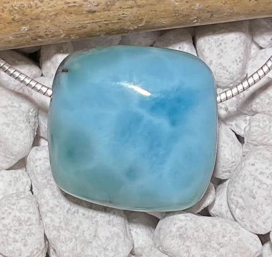 Larimar Trommelstein Edelstein Schmuck Ketten Anhänger - A Qualität #7017