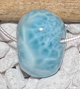 Larimar Trommelstein Edelstein Schmuck Ketten Anhänger - A Qualität #7025