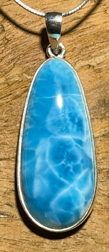 Larimar Anhänger - Atlantisstein - Edelstein - AAA Qualität - 925er Silber Schmuck #7244