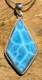 Larimar Ketten Anhänger - Atlantisstein - Edelstein - AAA Qualität - 925er Silber Schmuck #7245