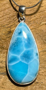 Larimar Ketten Anhänger - Atlantisstein - Edelstein - AAA Qualität - 925er Silber Schmuck #7249