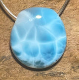 Larimar Trommelstein Anhänger Atlantisstein - Edelstein Schmuck A Qualität #7285