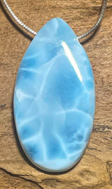 Larimar Trommelstein Anhänger Atlantisstein - Edelstein Schmuck A Qualität #7283