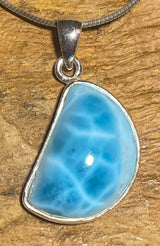Larimar Schmuck Ketten Edelstein Anhänger - Atlantisstein AAA Qualität - 925er Silber #7269