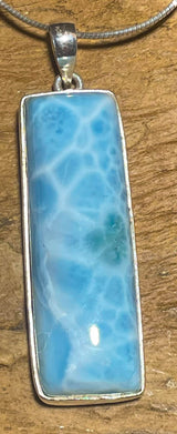 Larimar Schmuck Ketten Edelstein Anhänger - Atlantisstein AAA Qualität - 925er Silber #7267
