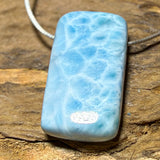 Larimar Trommelstein Edelstein Schmuck Ketten Anhänger - A Qualität #7015