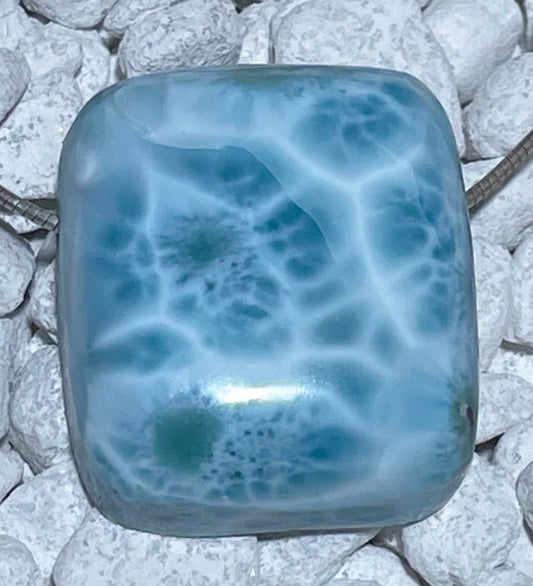 Larimar Trommelstein Edelstein Schmuck Ketten Anhänger - A Qualität #6930