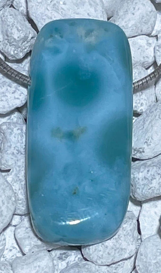 Larimar Trommelstein Edelstein Schmuck Ketten Anhänger - A Qualität #2690