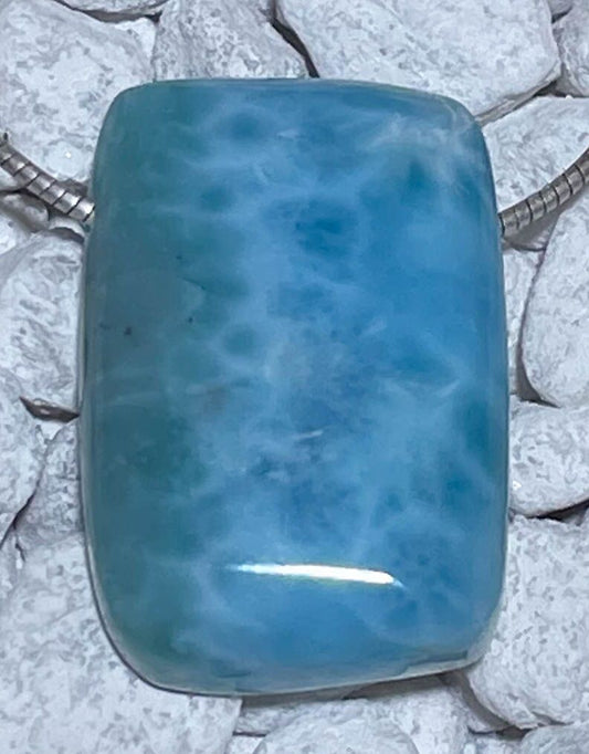 Larimar Trommelstein Edelstein Schmuck Ketten Anhänger - A Qualität #7016
