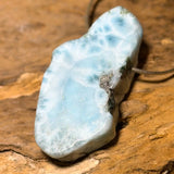 Larimar Rohstein Trommelstein Ketten Anhänger Atlantisstein - Edelstein Schmuck - A Qualität #6966 - seelensteinchen