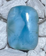 Larimar Piedra rodada Gema Joyas Colgante de collar - Calidad A #0031