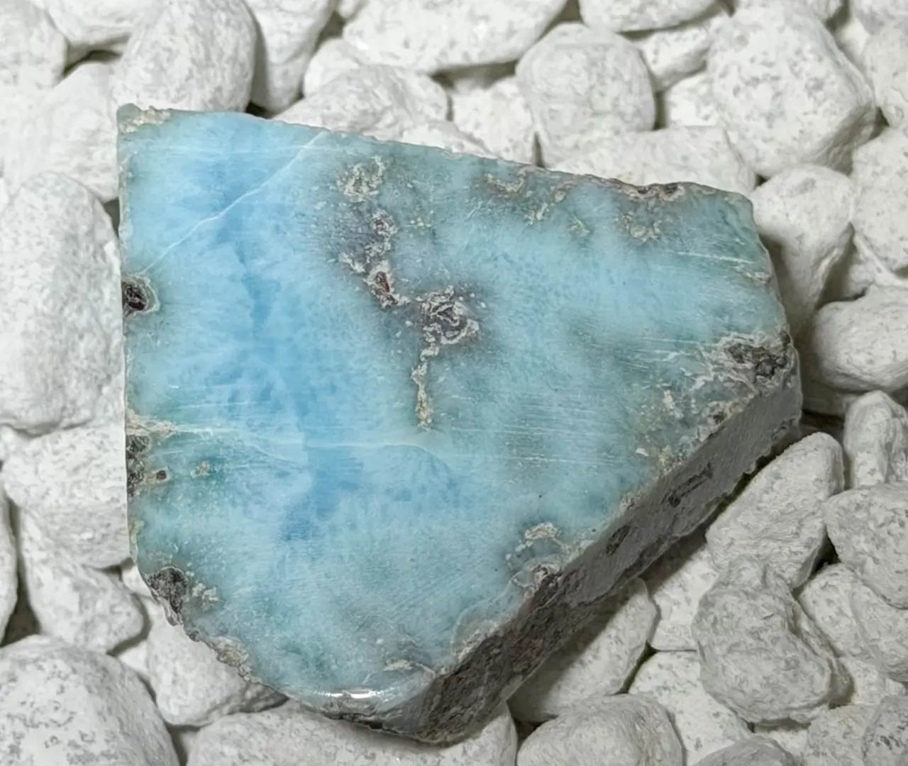 Larimar Scheibe - Slabs - Handschmeichler - Auflagestein - Trommelstein Edelstein #6346 - seelensteinchen